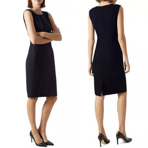 HOBBS LONDON Gabi Navy Tailored Career Wear Sheath Dress